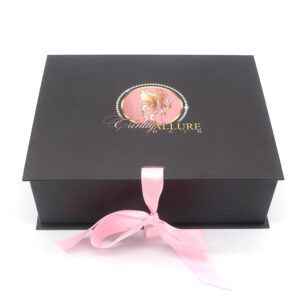 Satin-Lined Hair Extension Box with Ribbon Closure