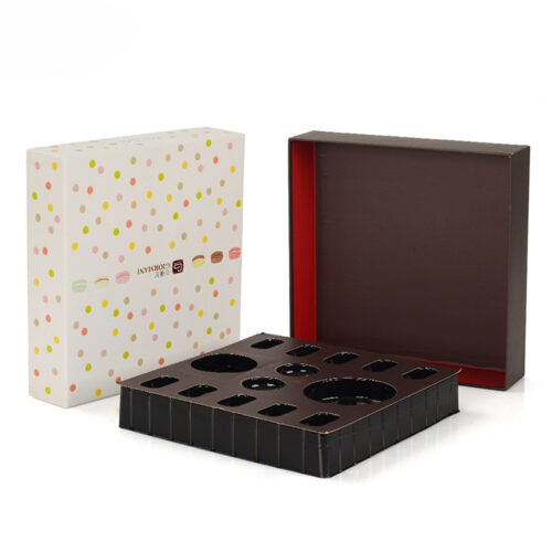 Two-Piece Macaron Gift Box with Custom Molded Plastic Insert