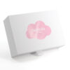 White Foil Stamped Rigid Drawer Jewelry Box with Ribbon Pull