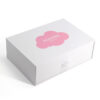 White Foil Stamped Rigid Drawer Jewelry Box with Ribbon Pull
