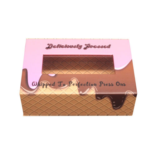 Window Hinged Press-On Nail Gift Box with Printed Design Window Hinged Press-On Nail Gift Box with Printed Design