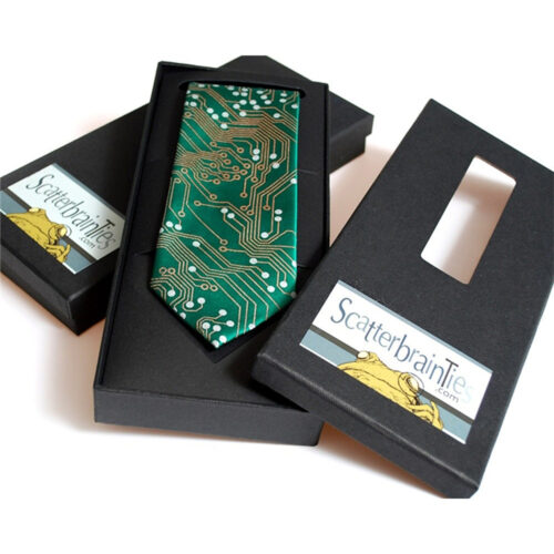Window Rigid Necktie Gift Box with Foil Logo and Insert